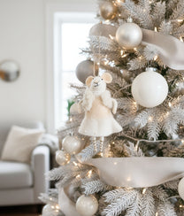 Xmas Mice White Wool Dress