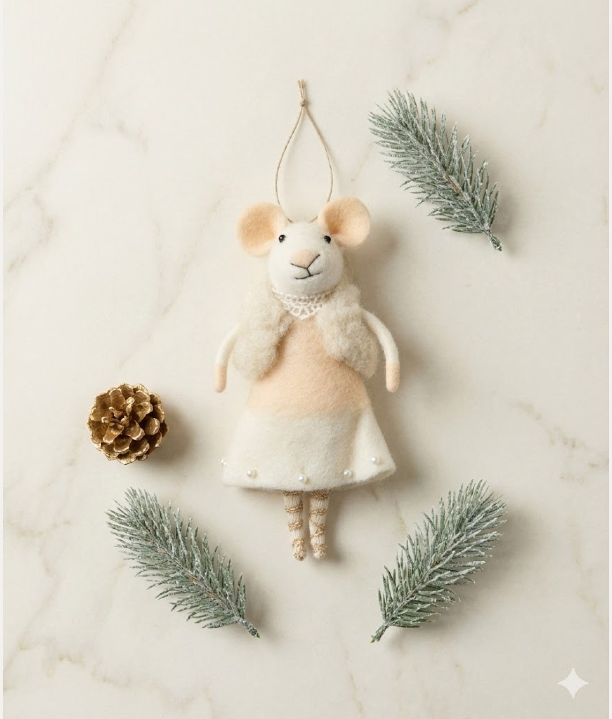 Xmas Mice White Wool Dress