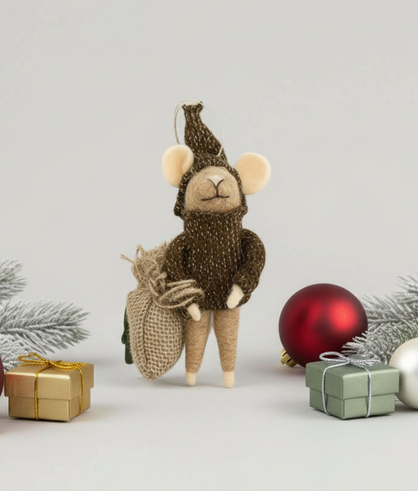Xmas Mice Beige Sack