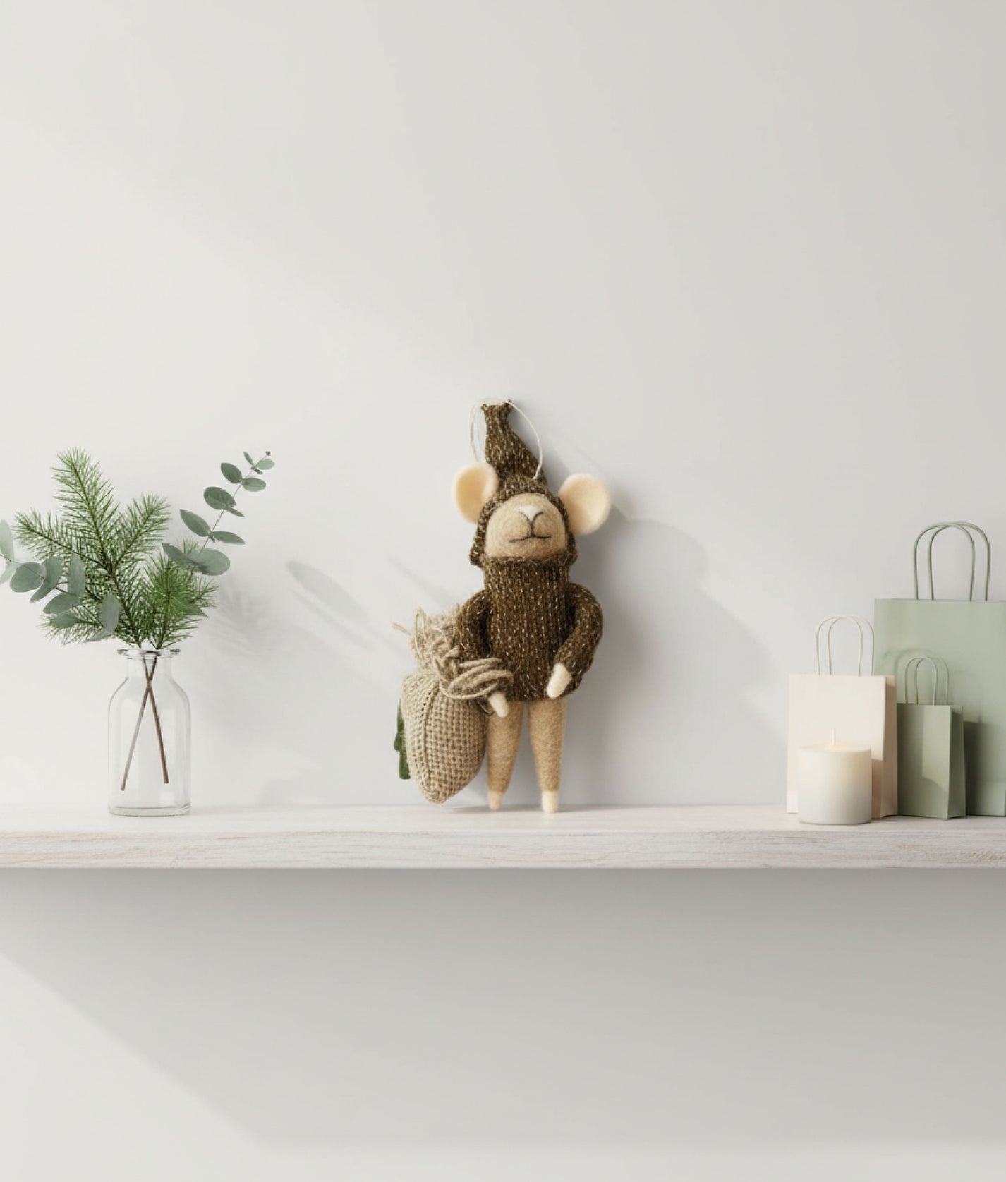 Xmas Mice Beige Sack