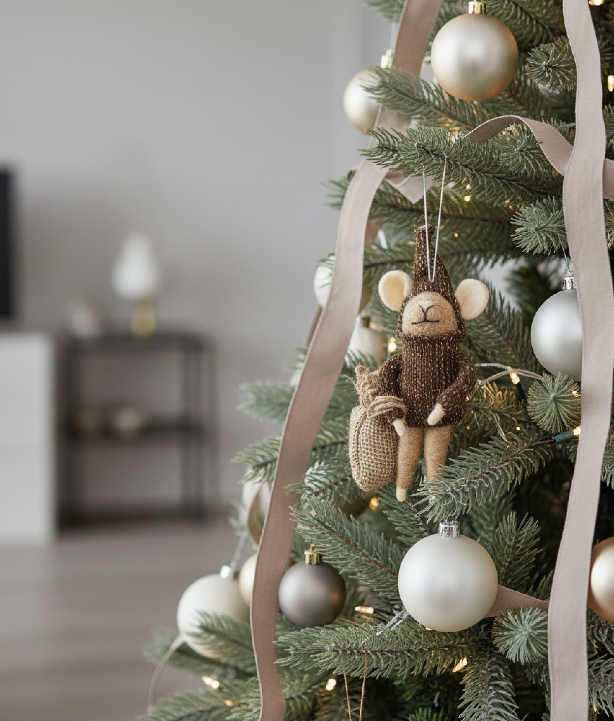 Xmas Mice Beige Sack