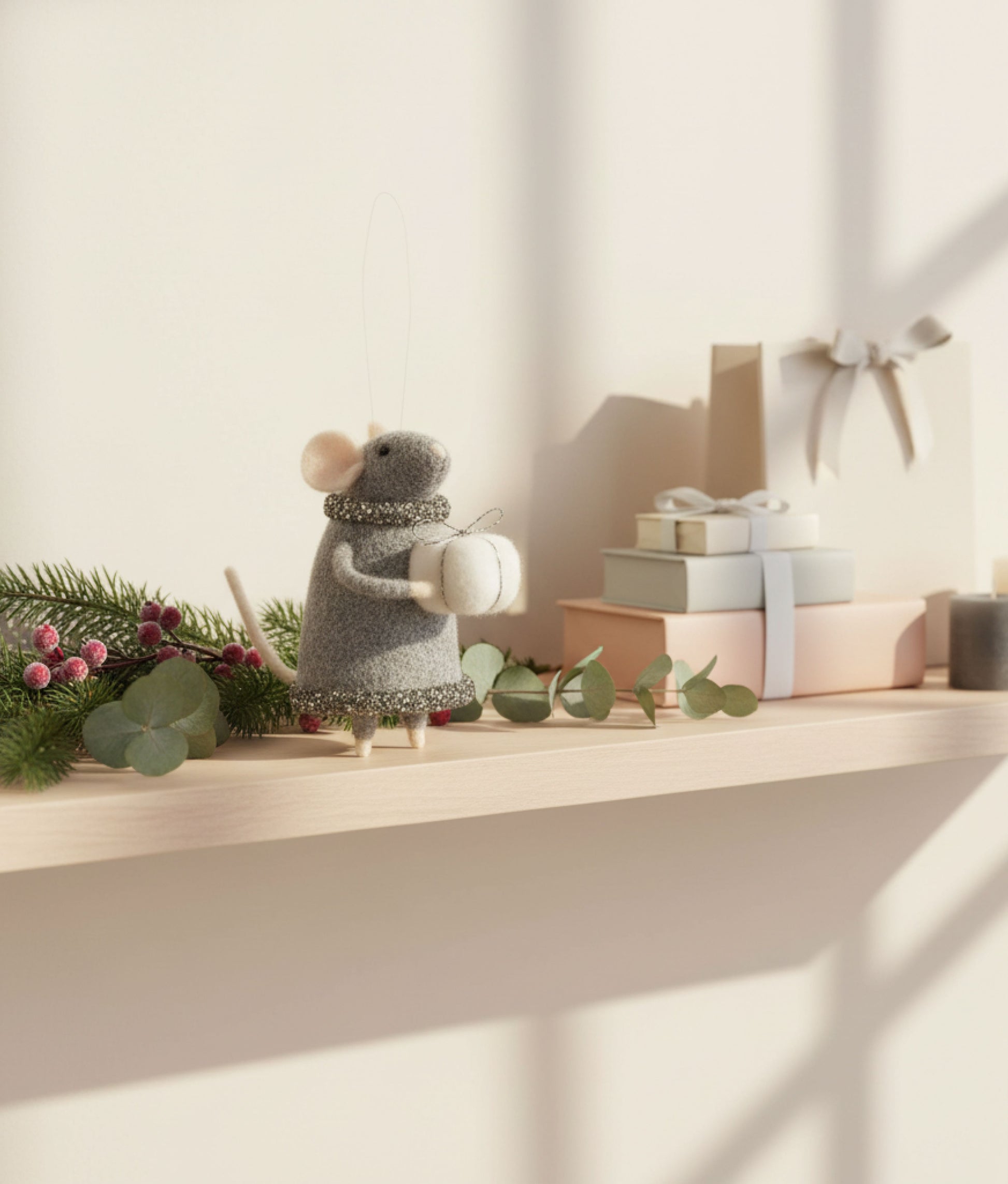 Xmas Mice Grey Present Dress