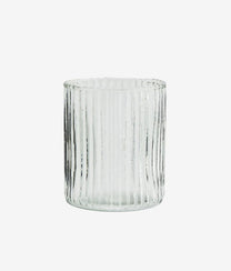 Clear Drinking Glass w/ Grooves