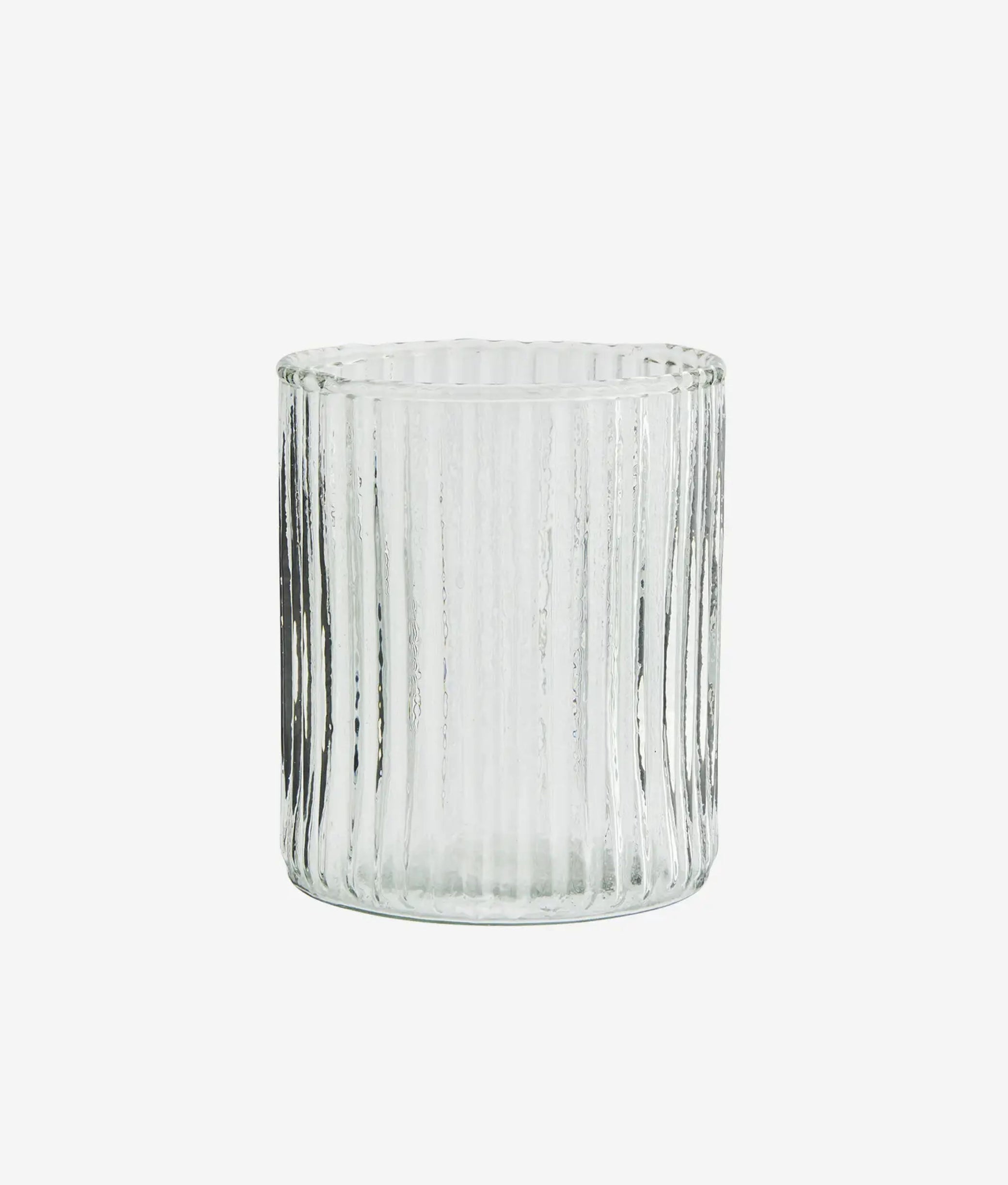 Clear Drinking Glass w/ Grooves