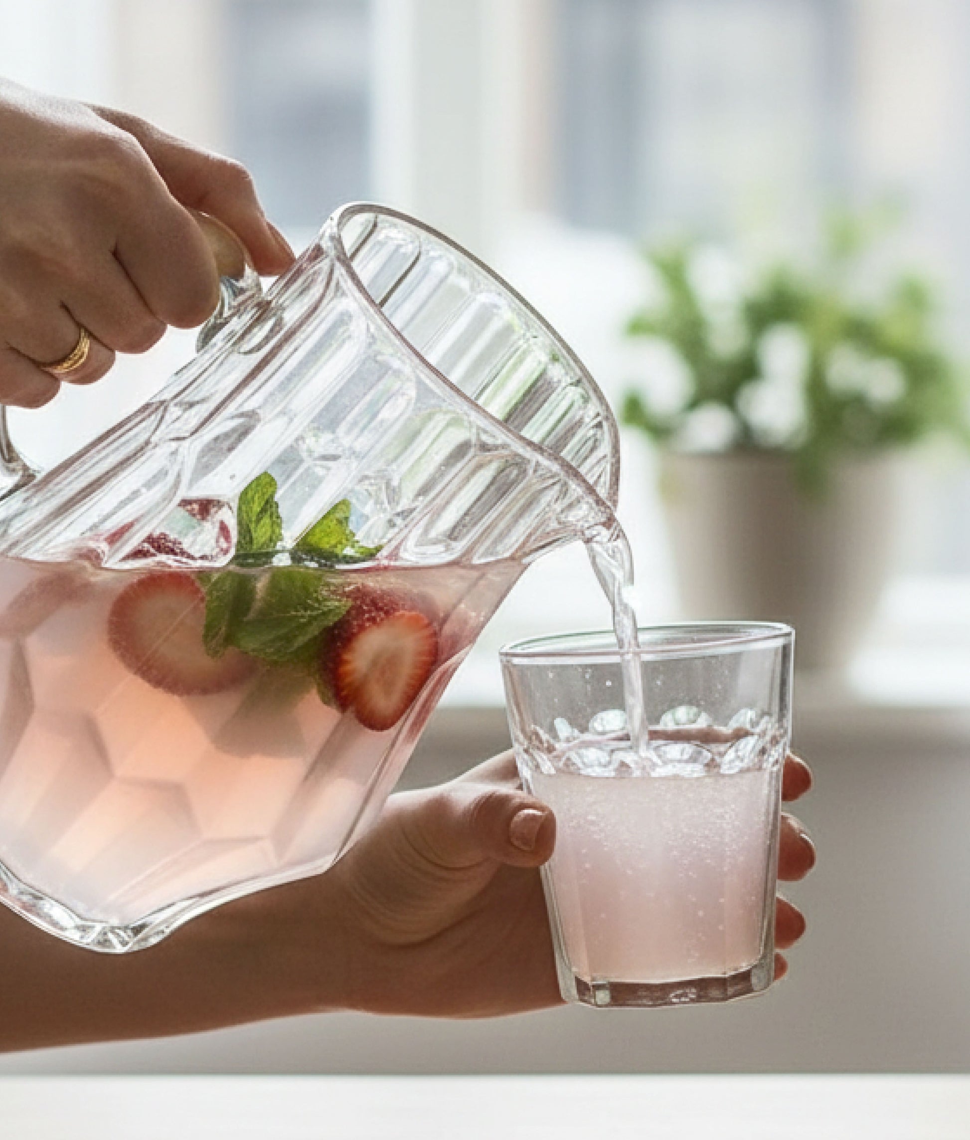 Clear Waisted Glass Jug