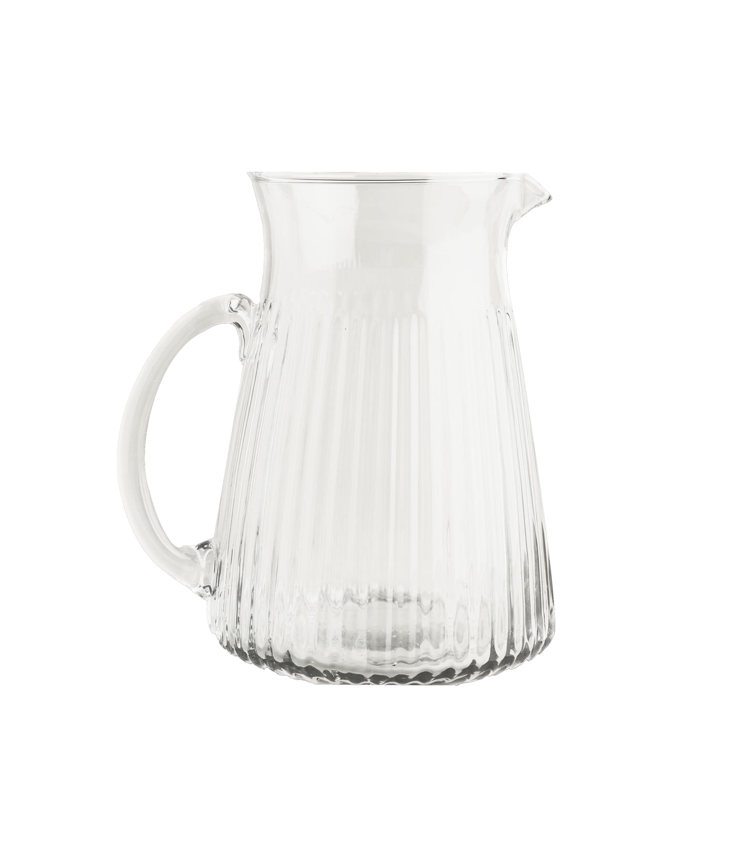 Clear Glass Jug w/ Grooves