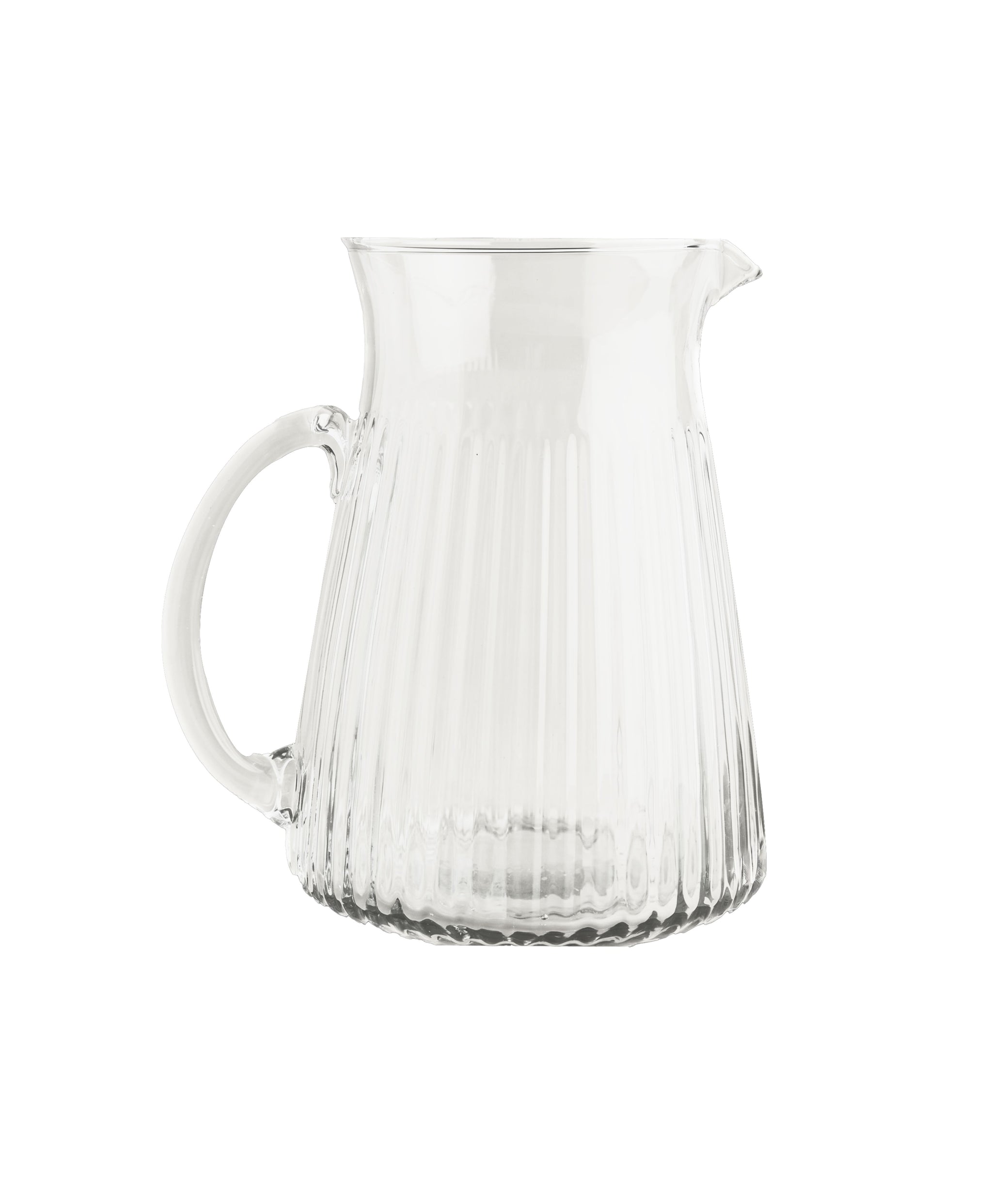 Clear Glass Jug w/ Grooves