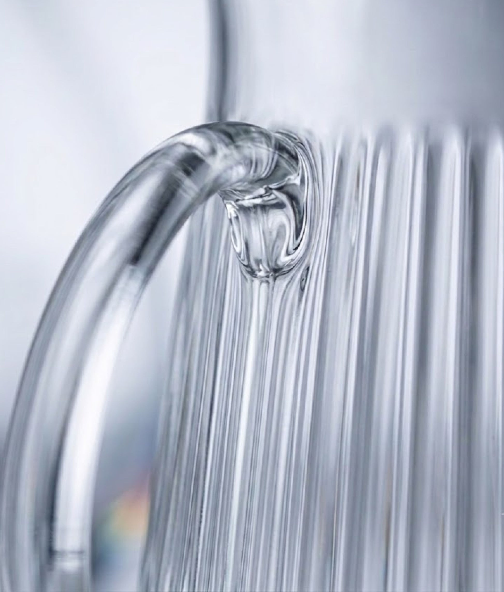 Clear Glass Jug w/ Grooves