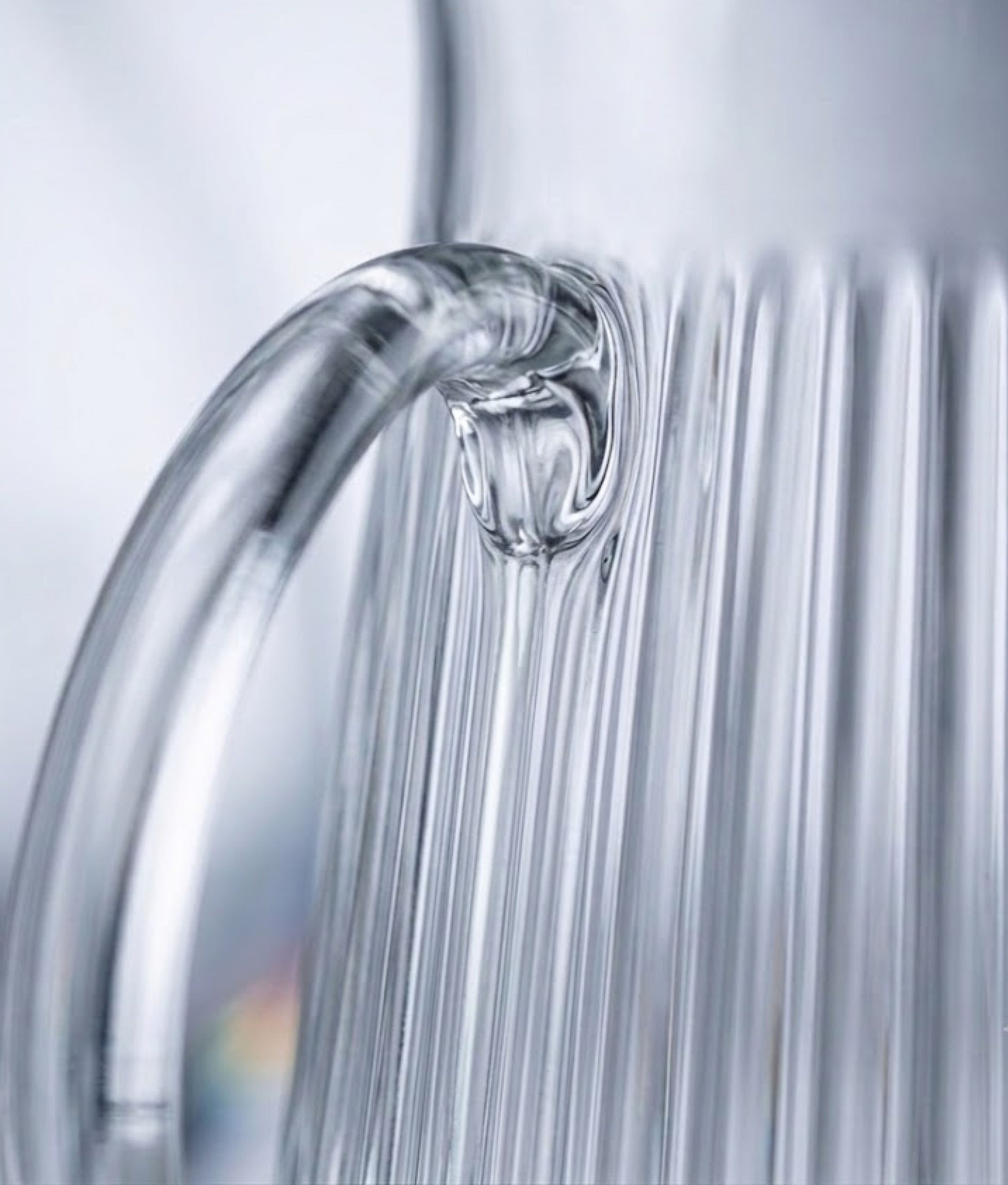 Clear Glass Jug w/ Grooves