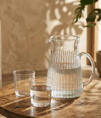 Clear Glass Jug w/ Grooves