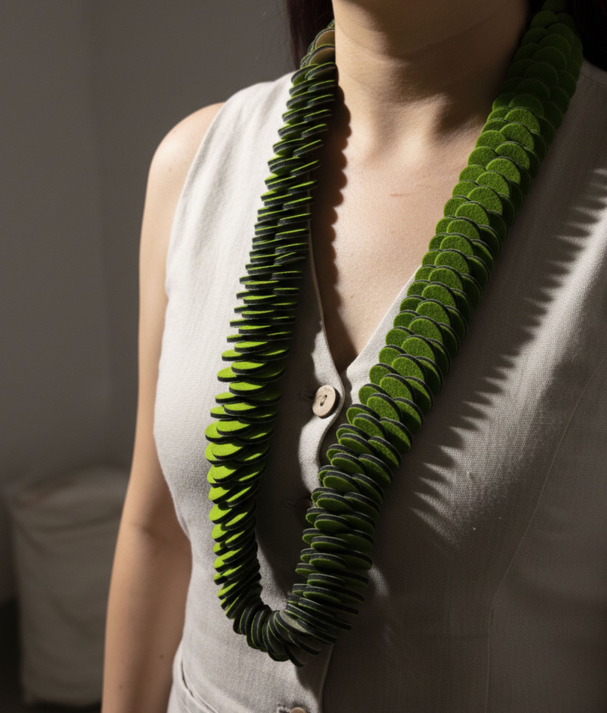 COCO MINI Green Beige Necklace