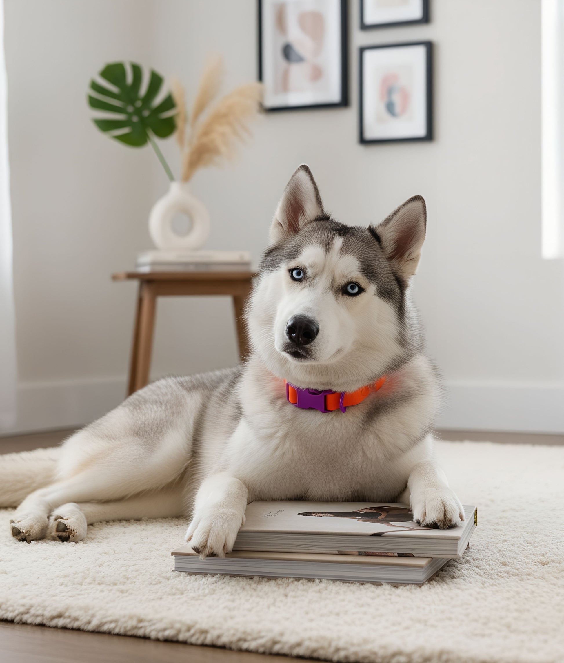 Dog Collar Orange Purple