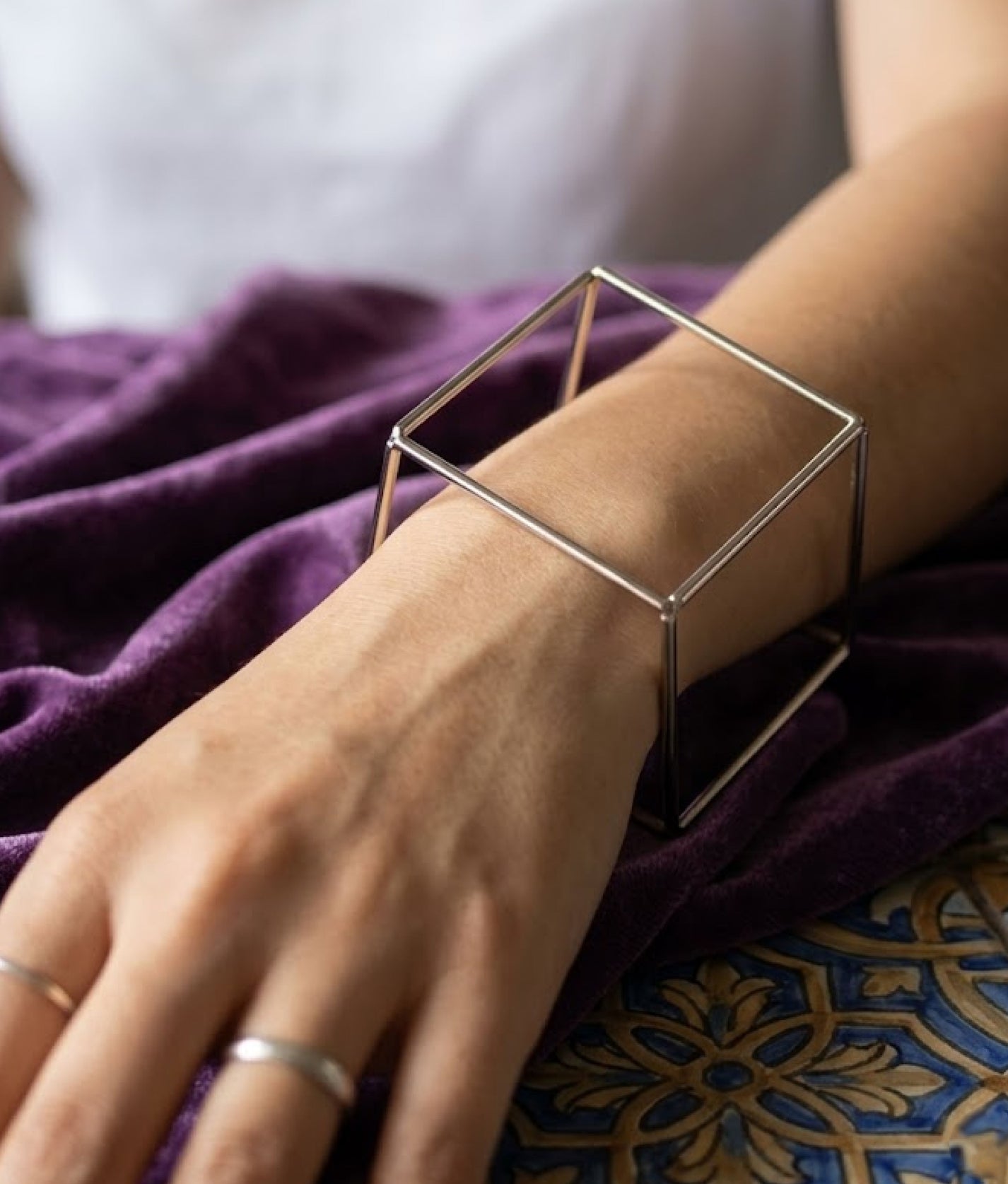 CUBO Rhodium Bracelet