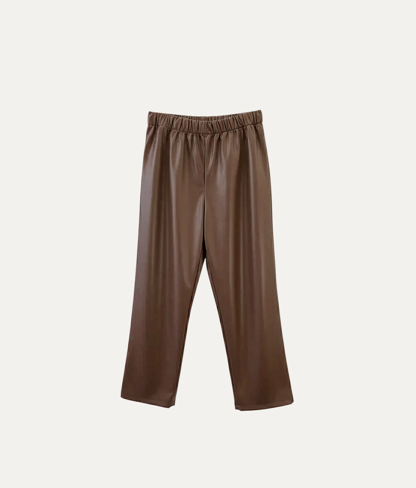 Dark Brown Faux Leather Pants