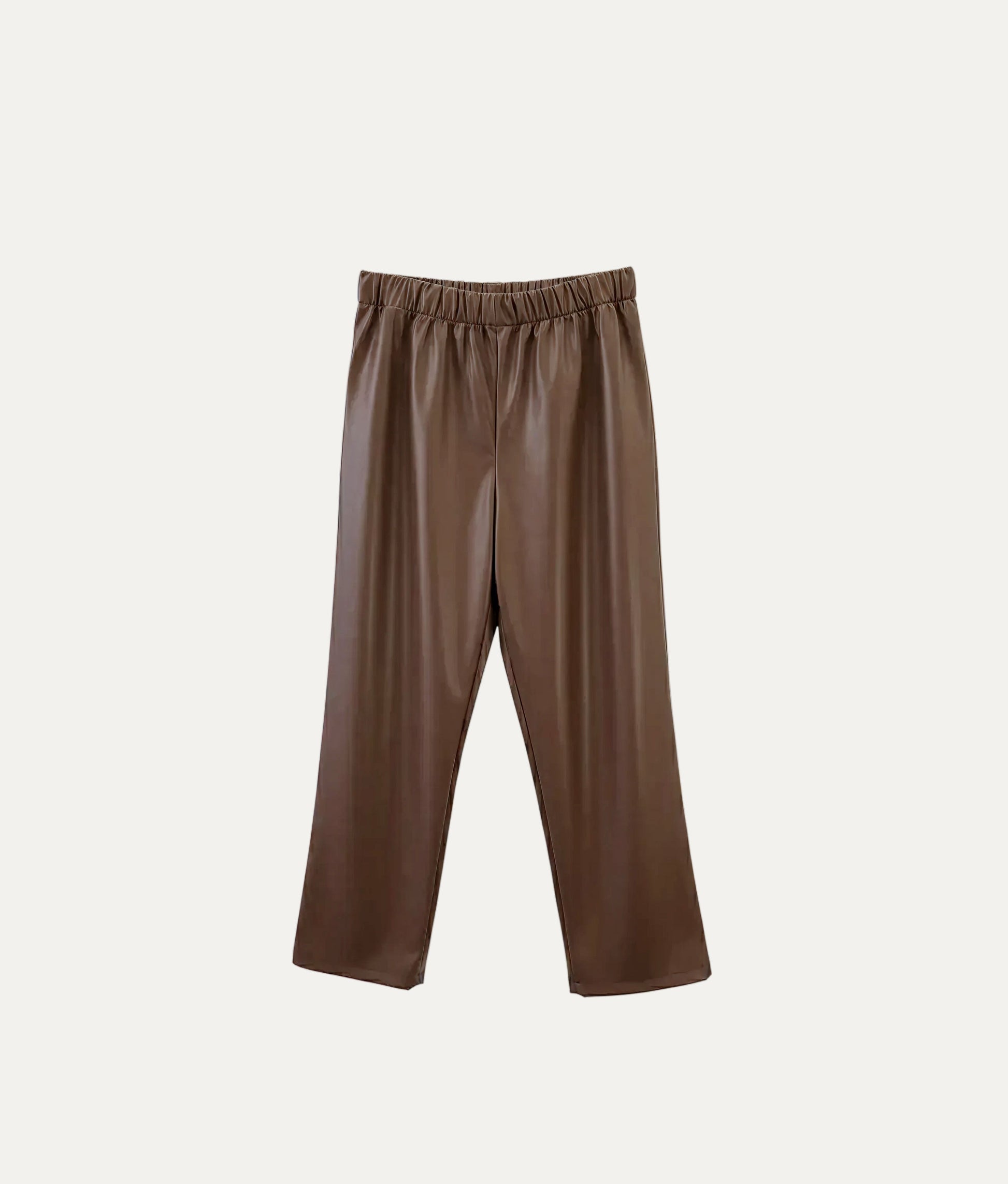 Dark Brown Faux Leather Pants