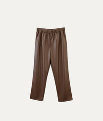 Dark Brown Faux Leather Pants