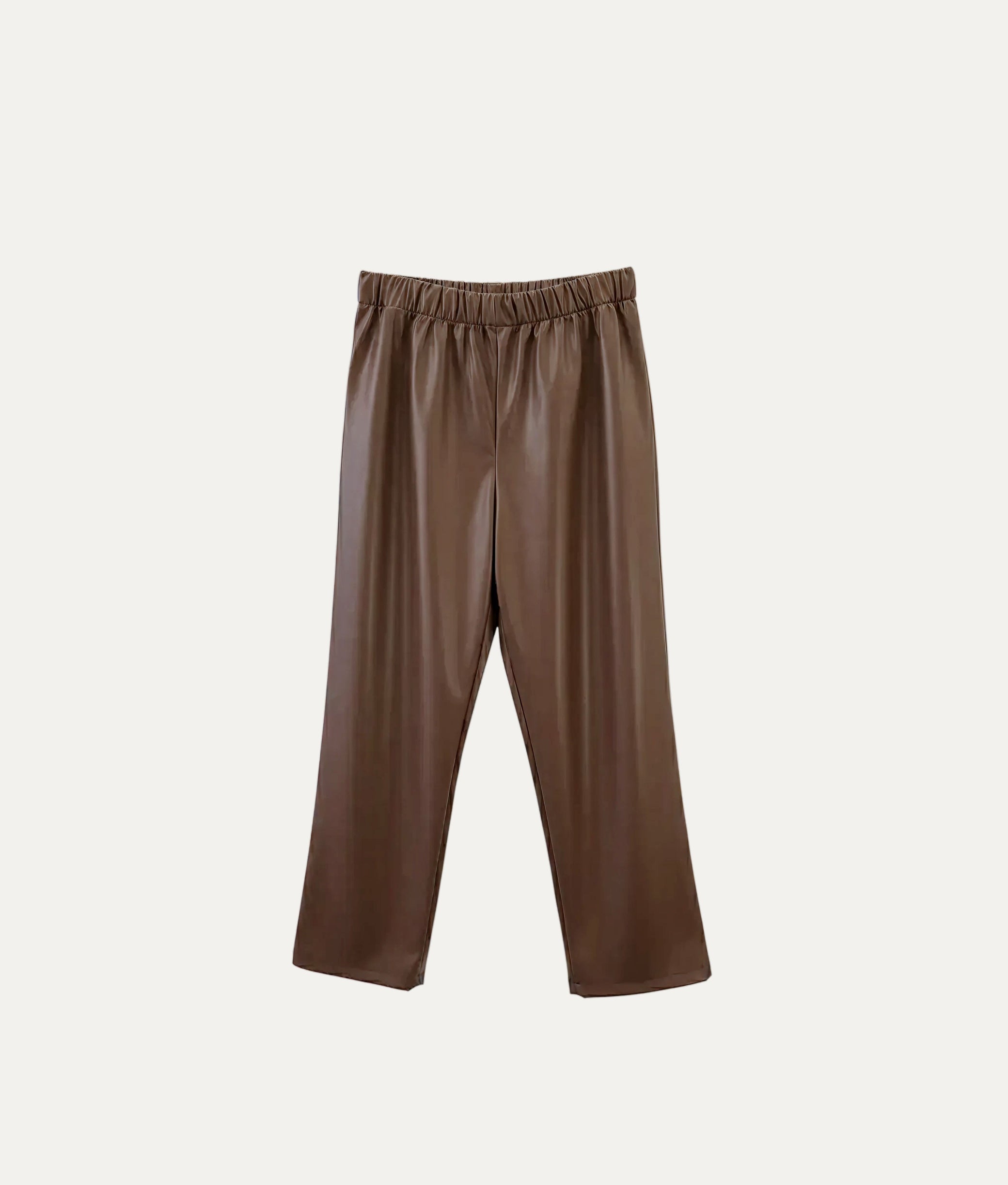 Dark Brown Faux Leather Pants