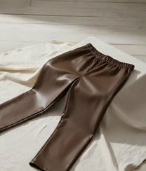Dark Brown Faux Leather Pants