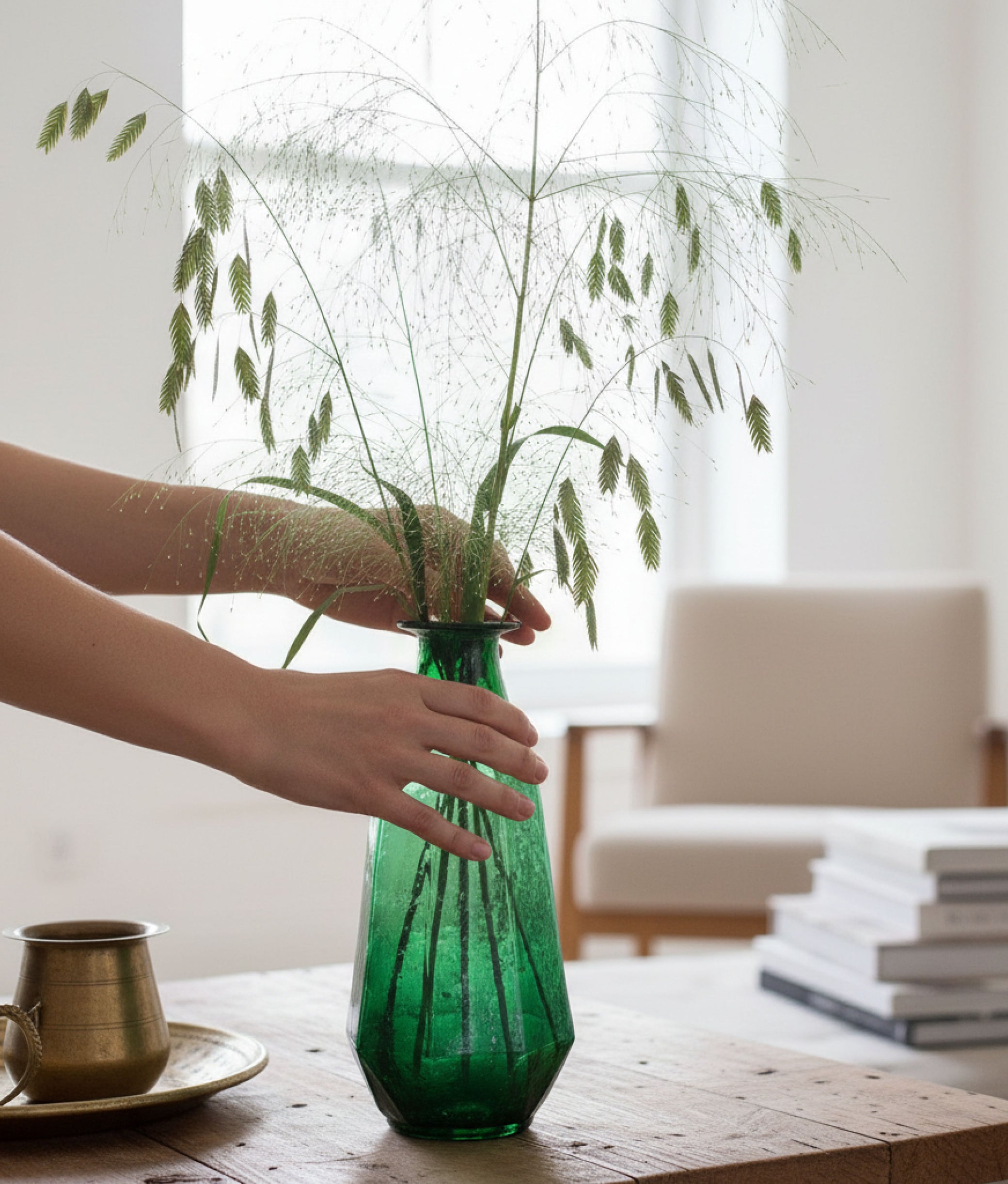 Dark Recycled Green Vase