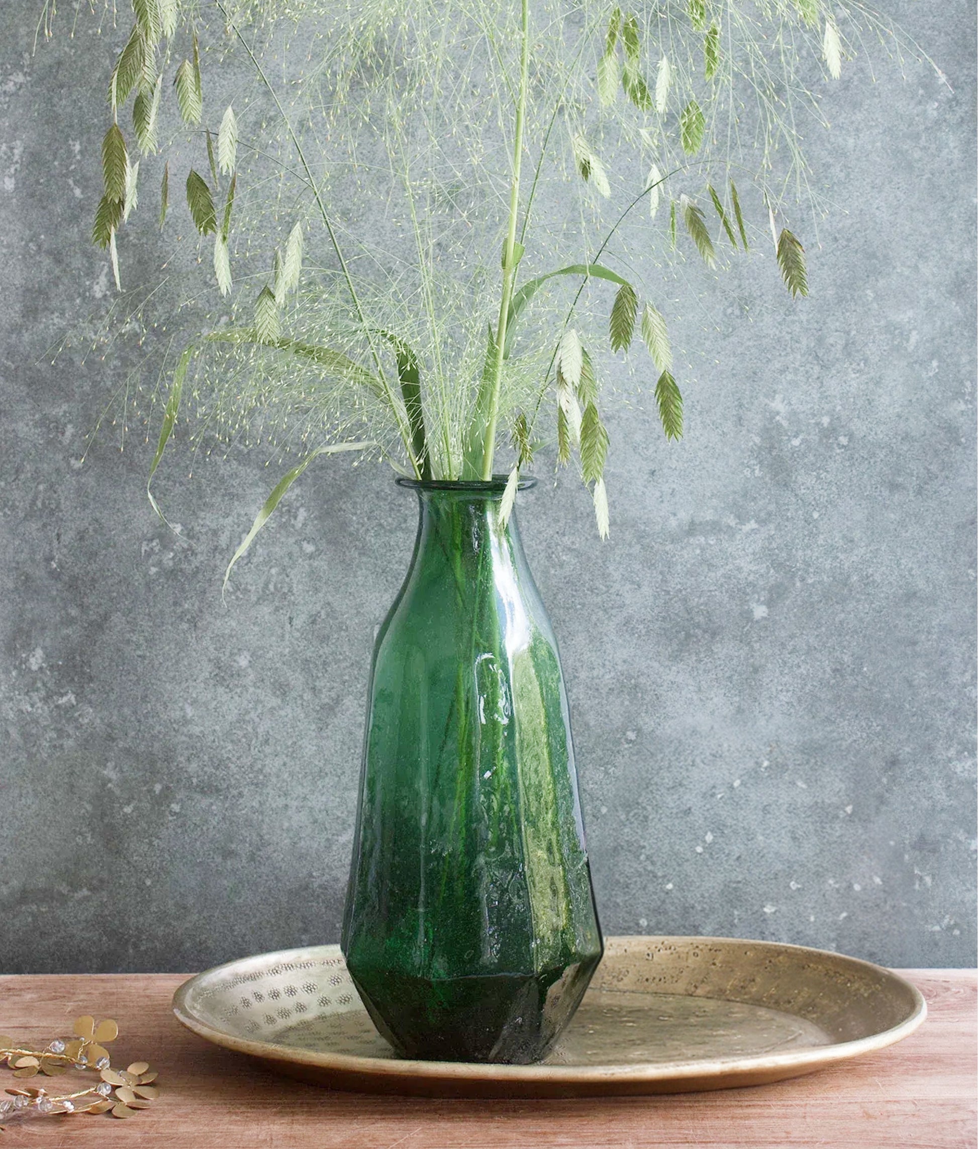 Dark Recycled Green Vase