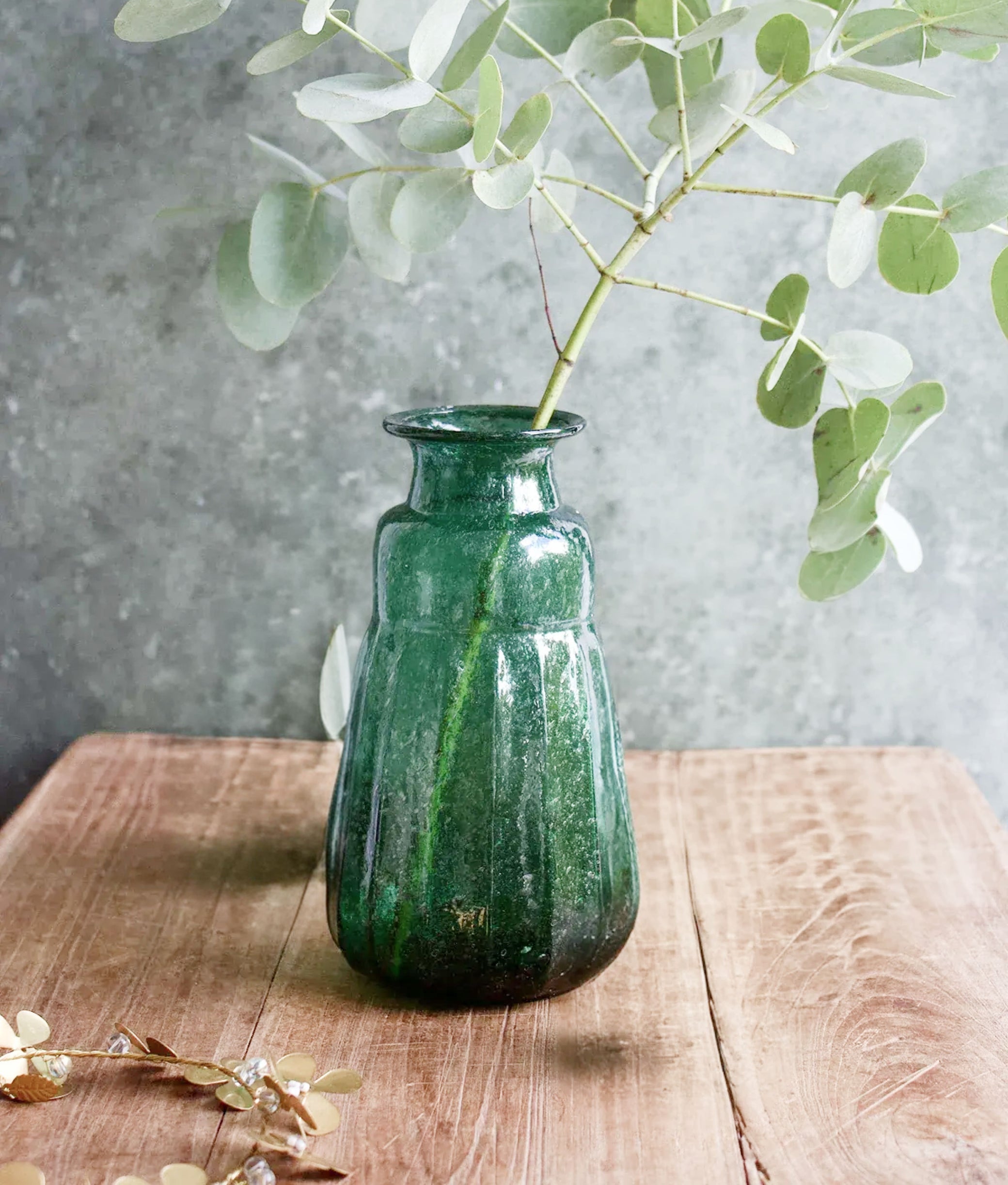 Dark Green Recycled Vase