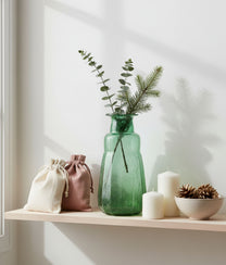 Dark Green Recycled Vase