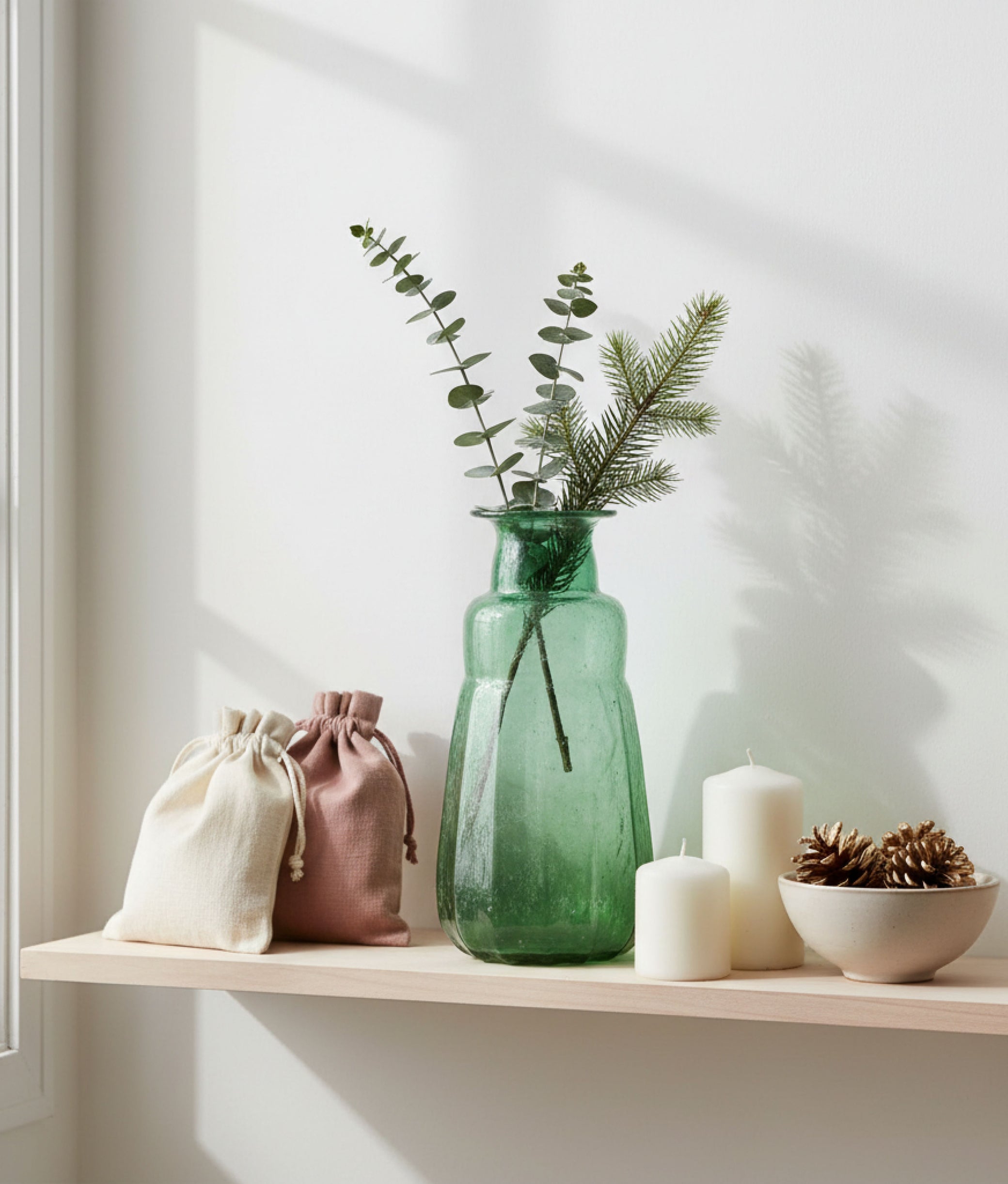 Dark Green Recycled Vase