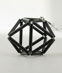 DIAMONDS GLASS Black Earrings