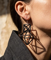 DIAMONDS GLASS Black Earrings