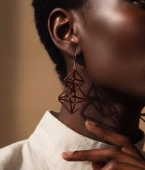 DIAMONDS GLASS Bronze Earrings