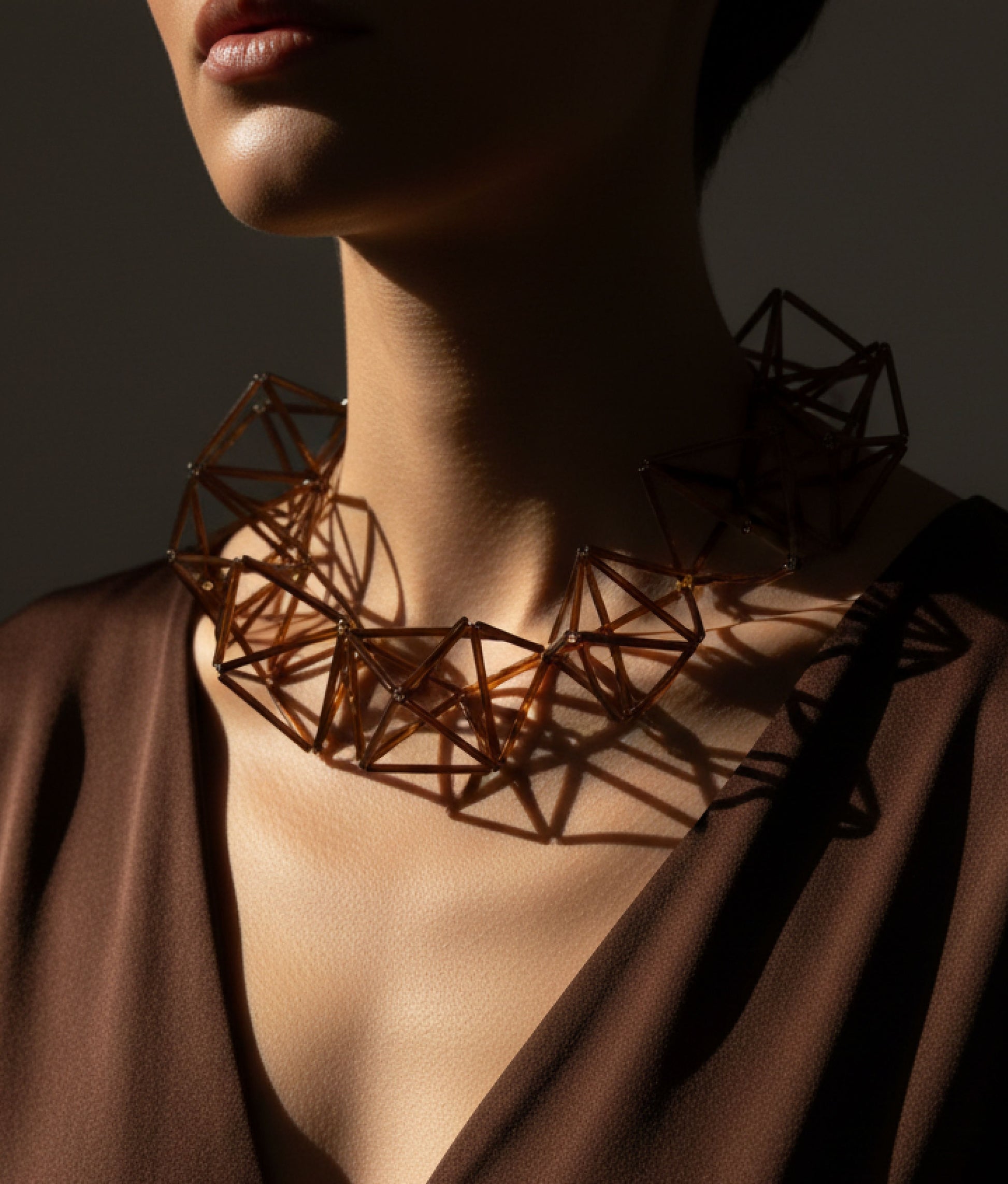 DIAMONDS GLASS Bronze Necklace