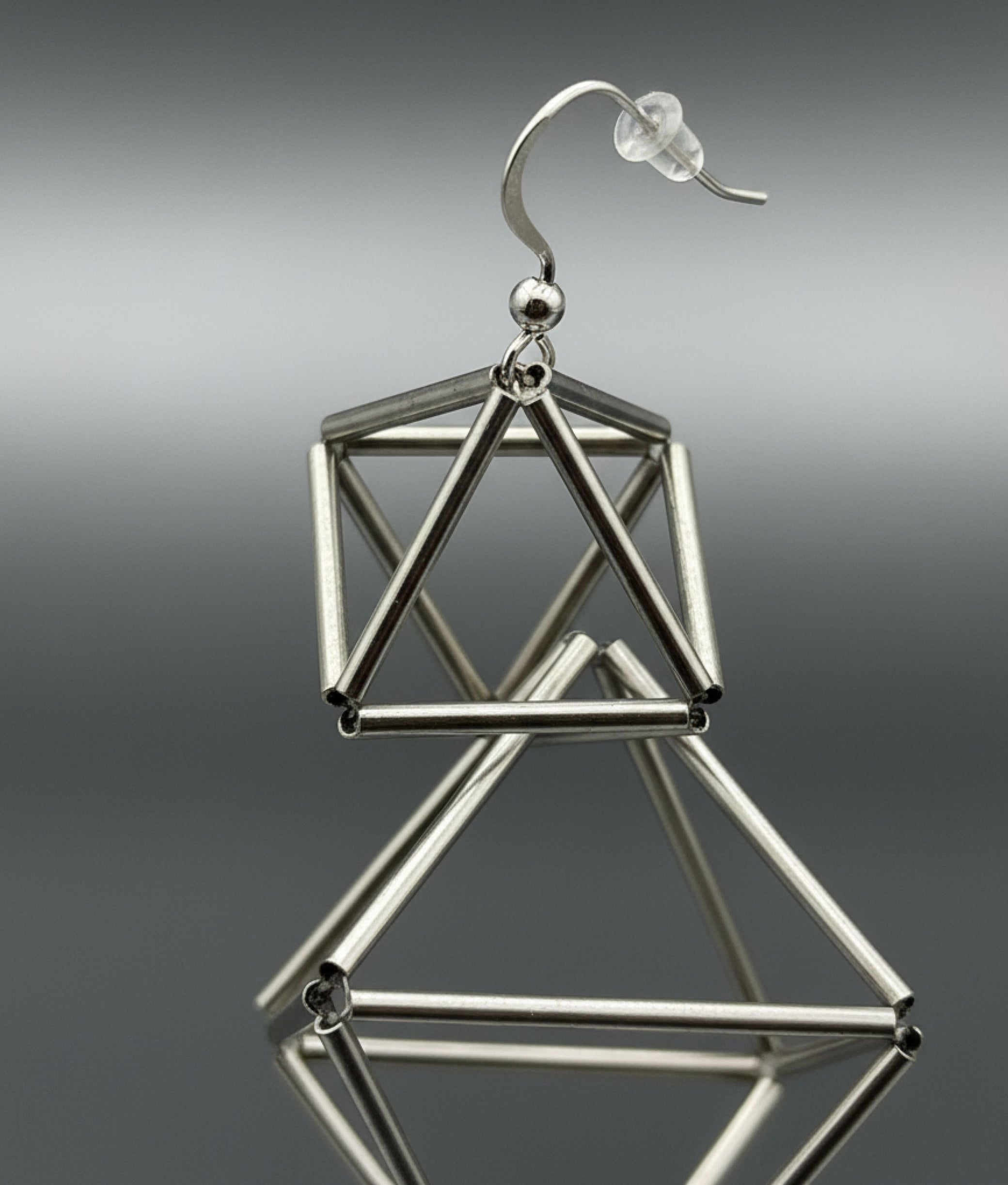 DIAMONDS METAL Rhodium Earrings