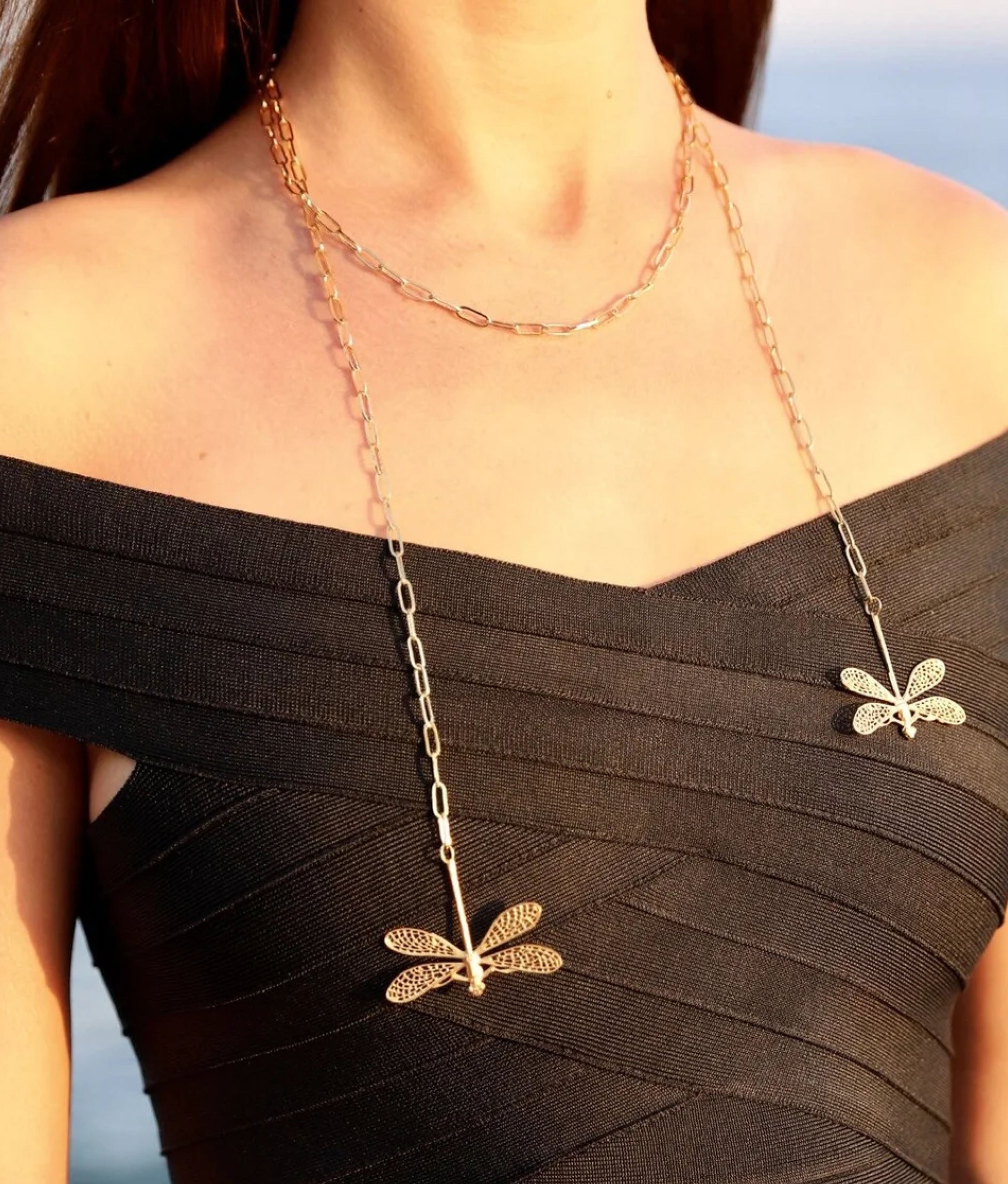 Dragonfly Scarf Necklace