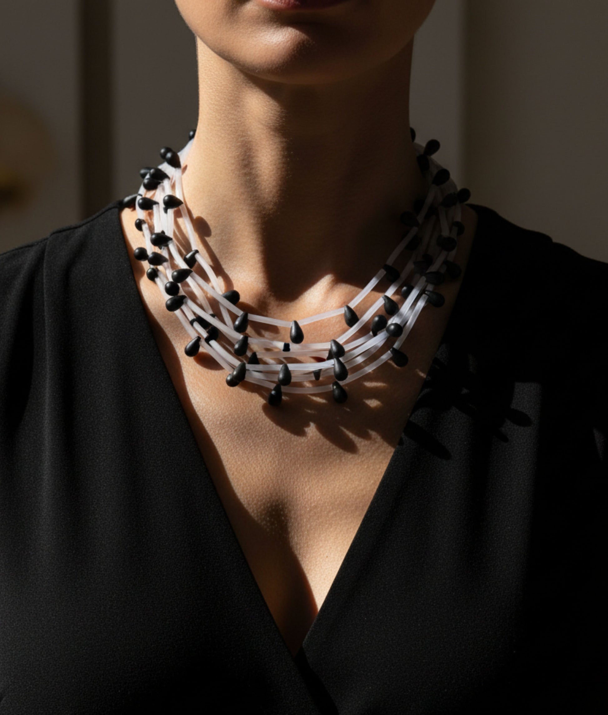 DROPS PVC Black Opaline Necklace