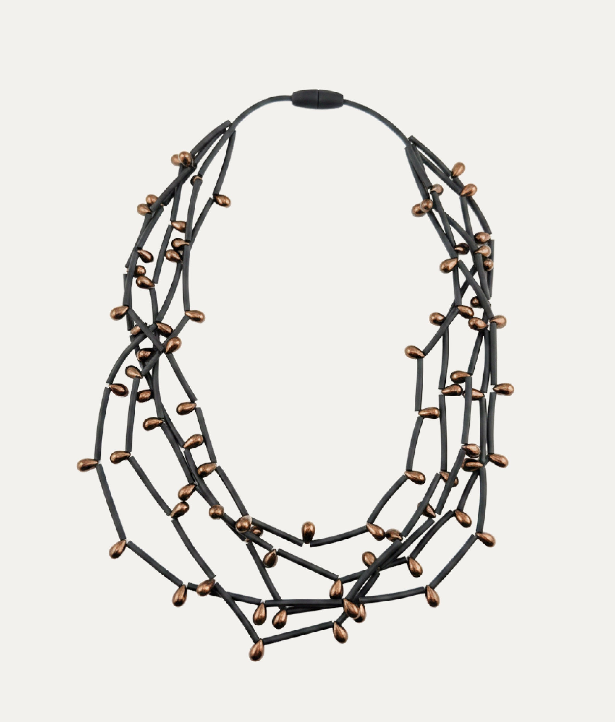 DROPS PVC Bronze Black Necklace
