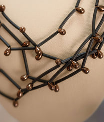 DROPS PVC Bronze Black Necklace