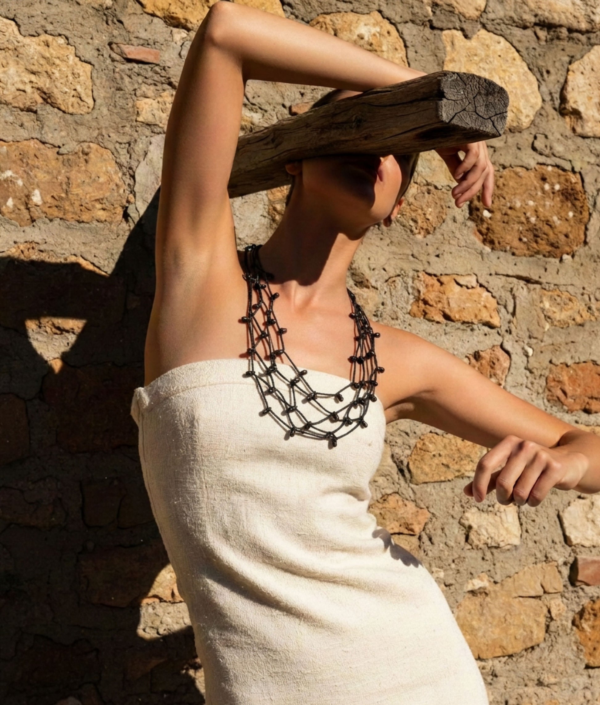 DROPS PVC Bronze Black Necklace