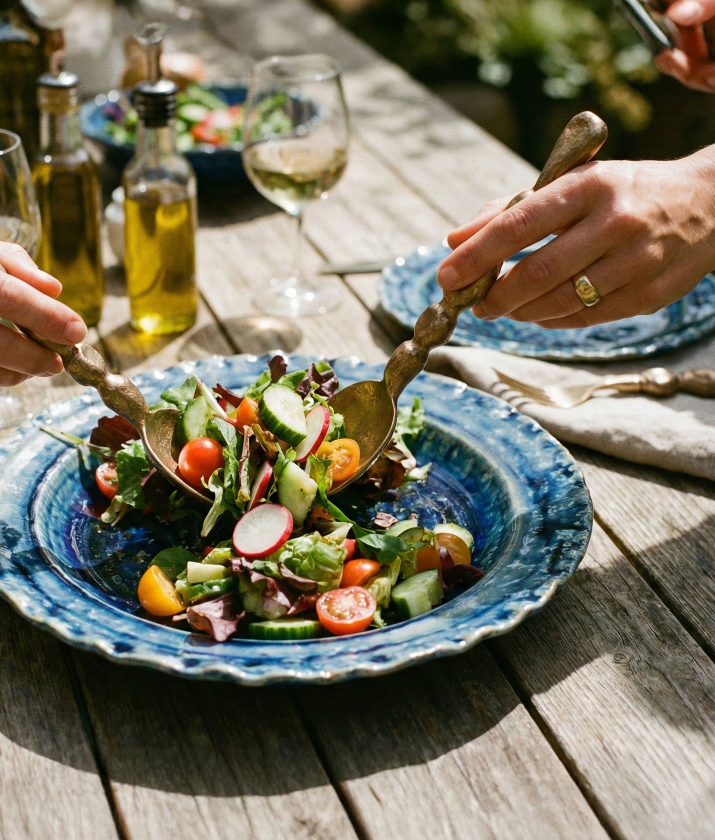 Edi Salad Servers Brass Metal Set of 2