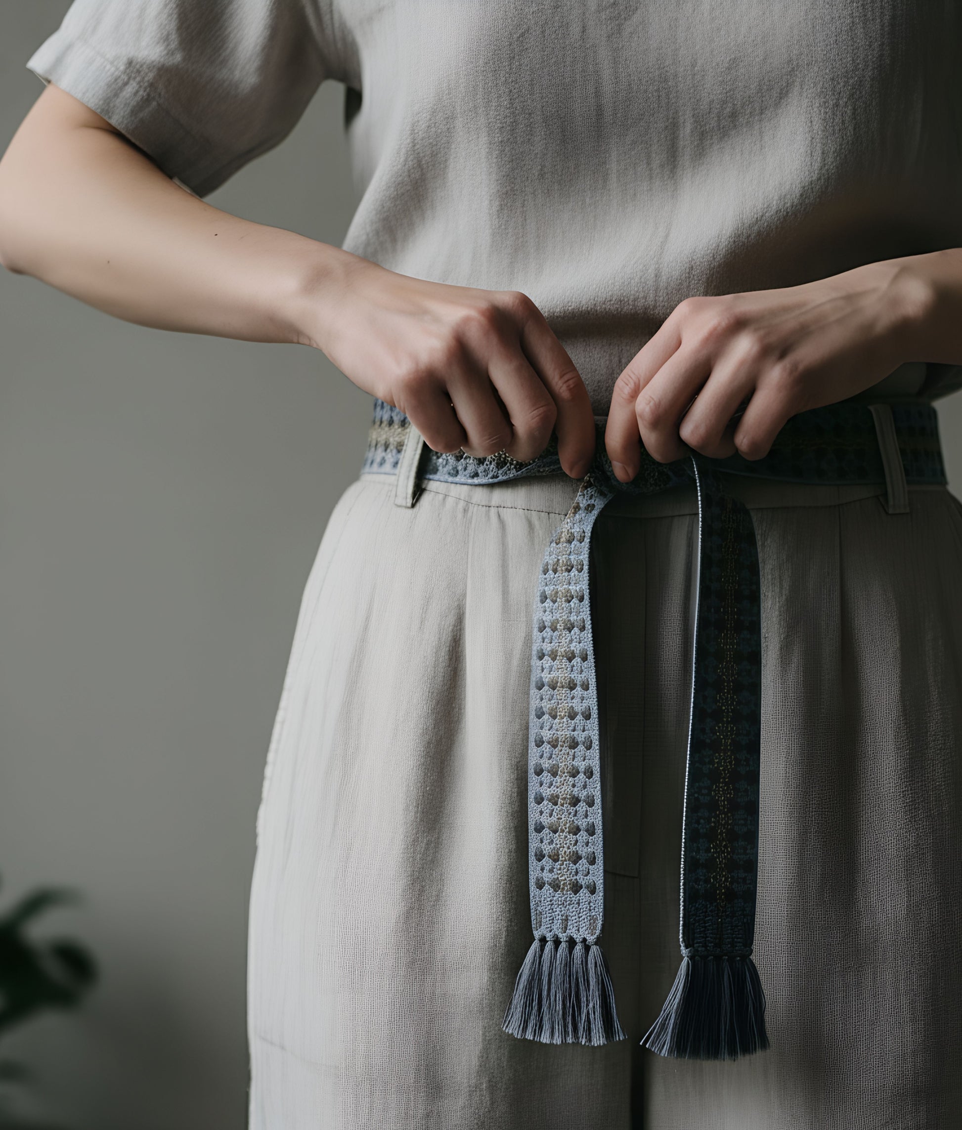 Blue Embroidery Belt