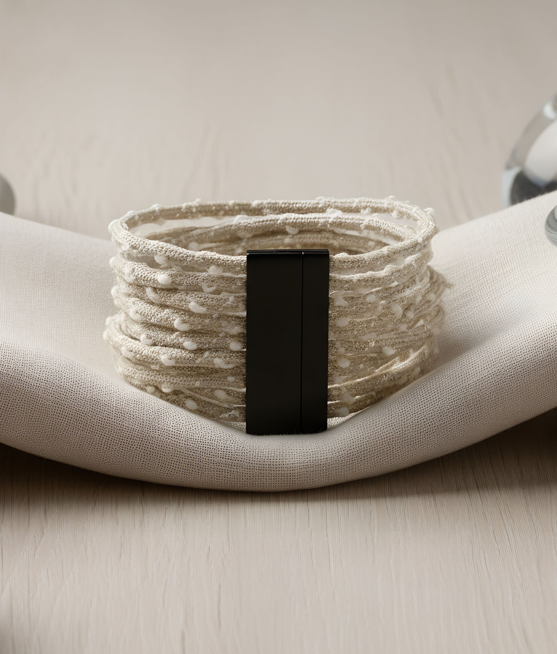 Beige Fabric Bracelet