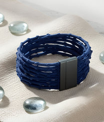 Blue Fabric Bracelet