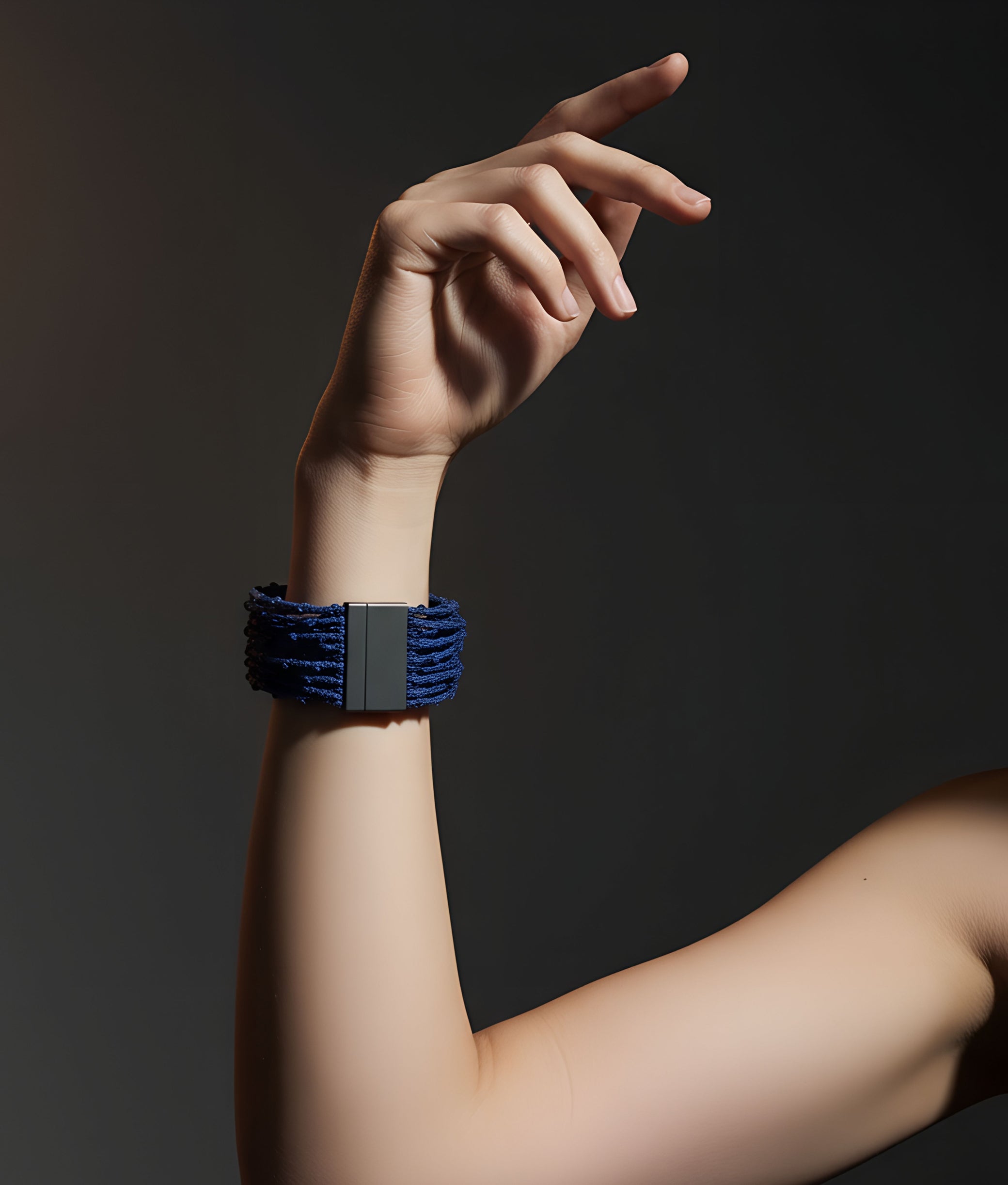 Blue Fabric Bracelet