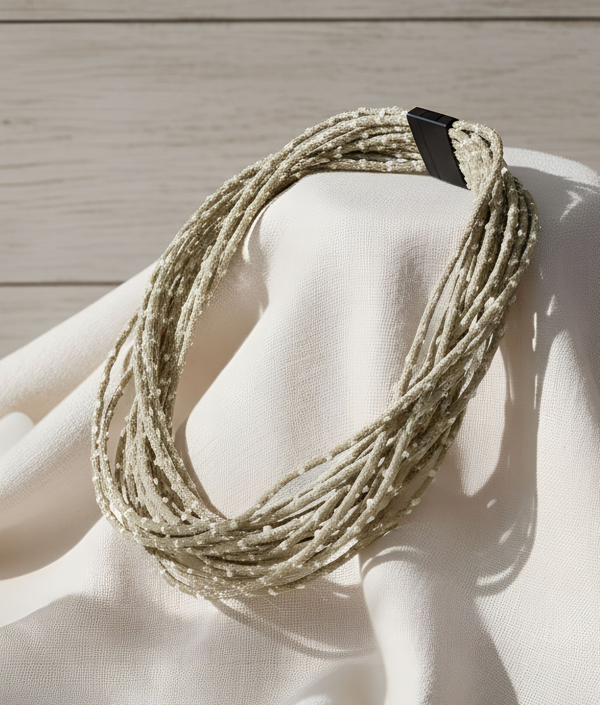 Beige Fabric Necklace