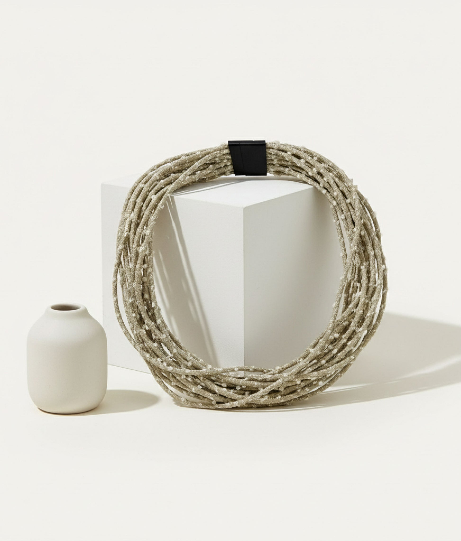 Beige Fabric Necklace