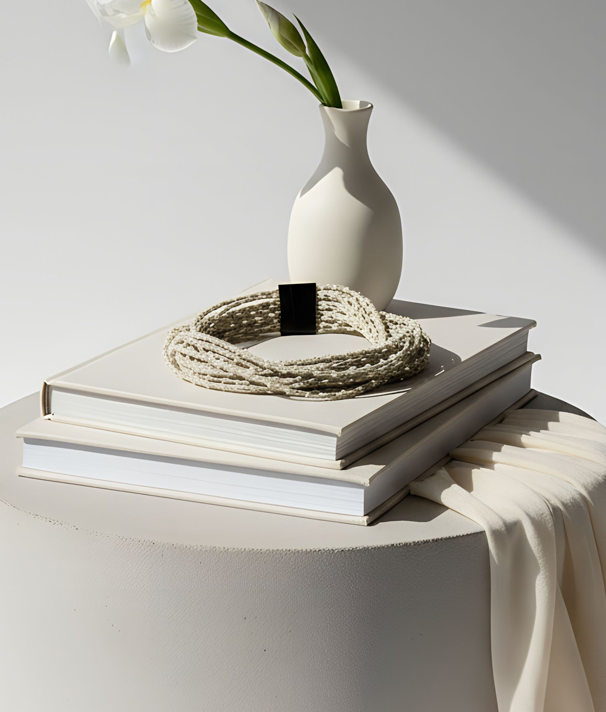 Beige Fabric Necklace