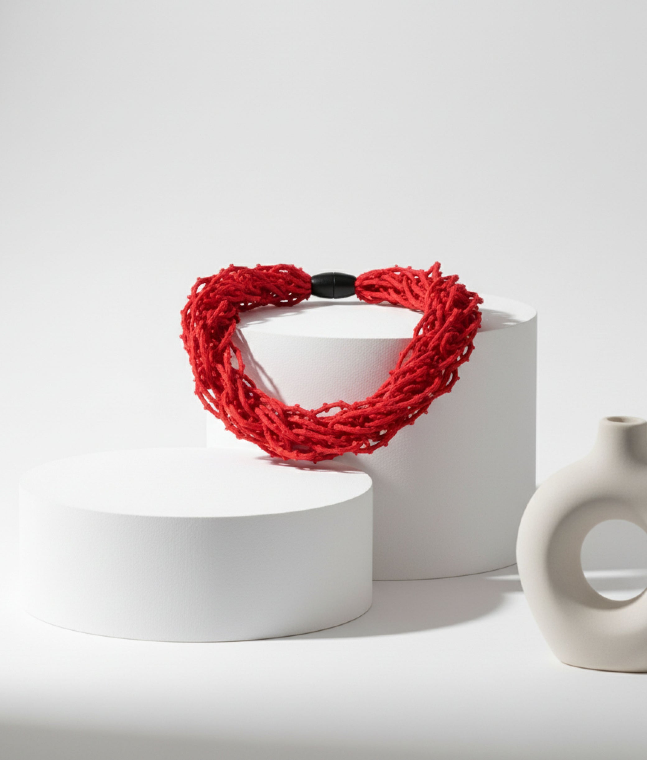Red Fabric Necklace