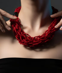 Red Fabric Necklace