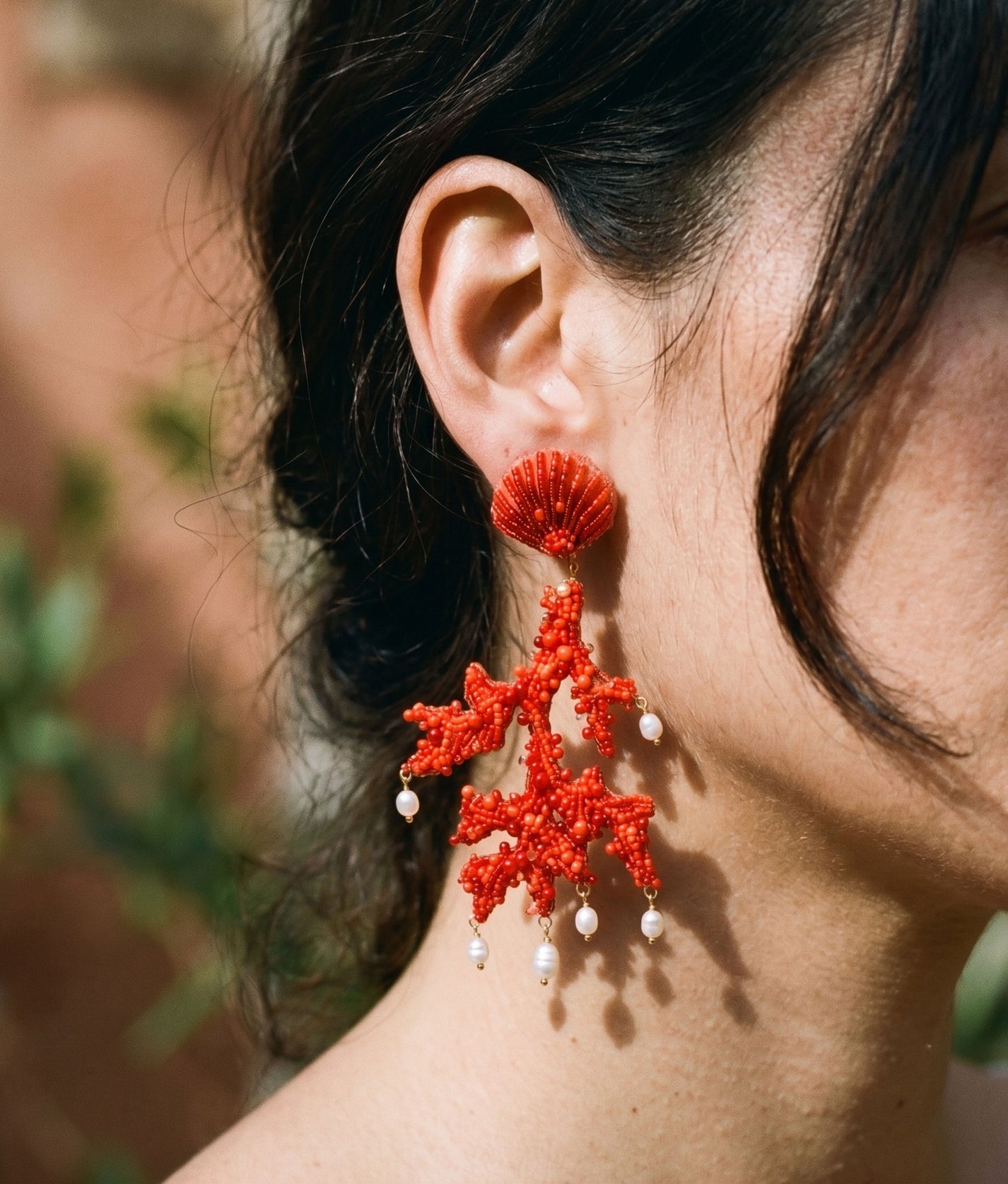 Finger Coral Earrings
