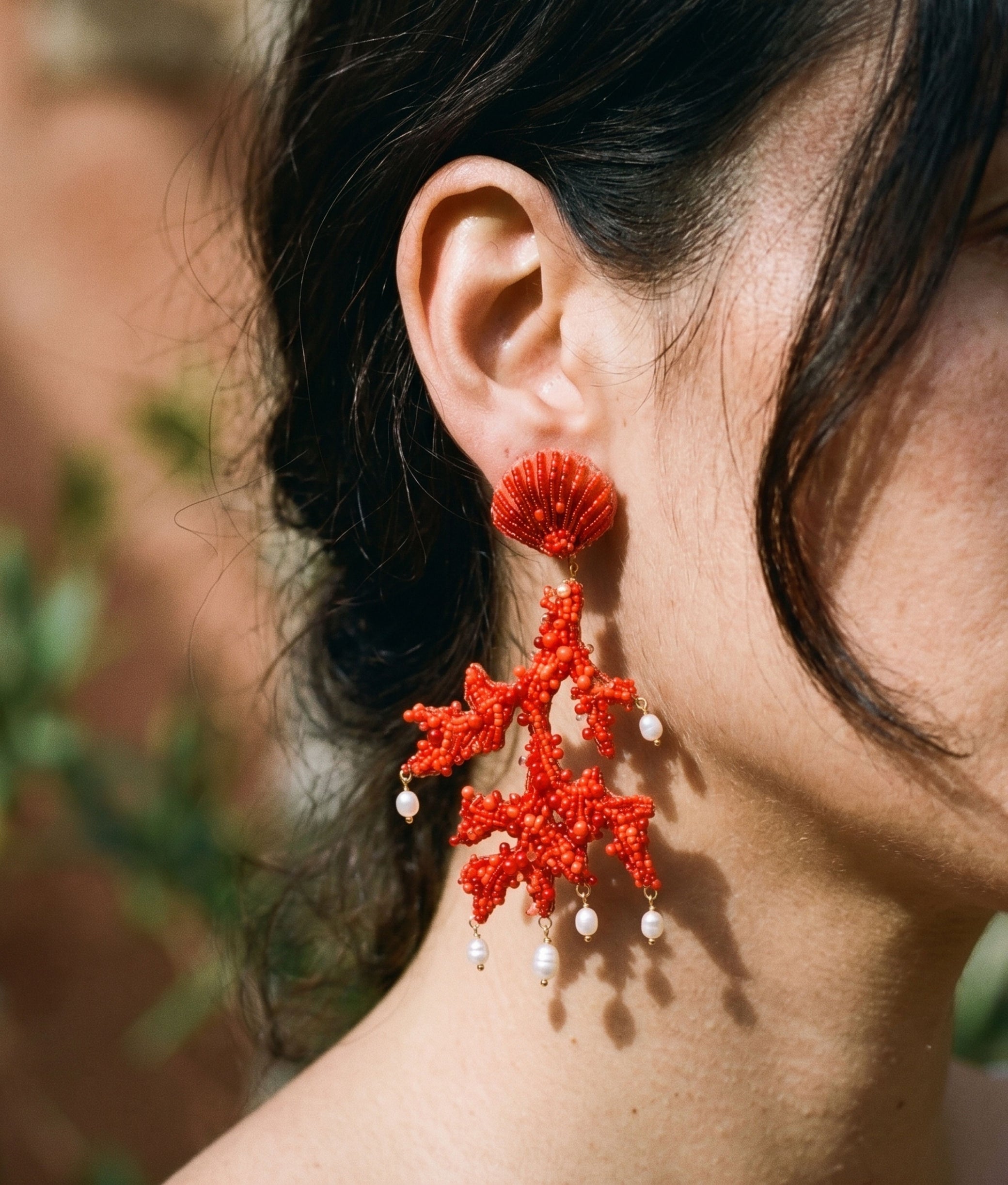 Finger Coral Earrings