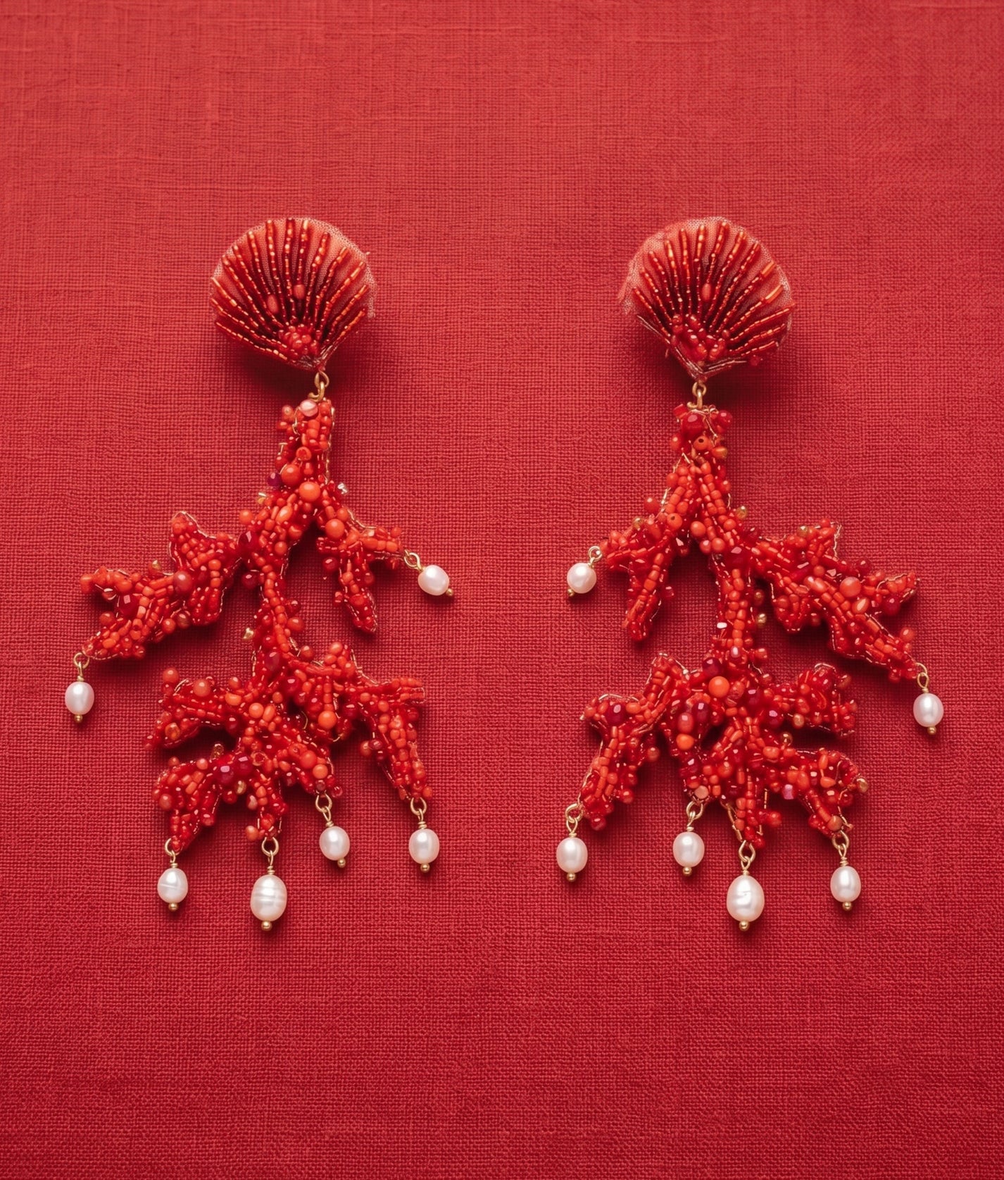 Finger Coral Earrings